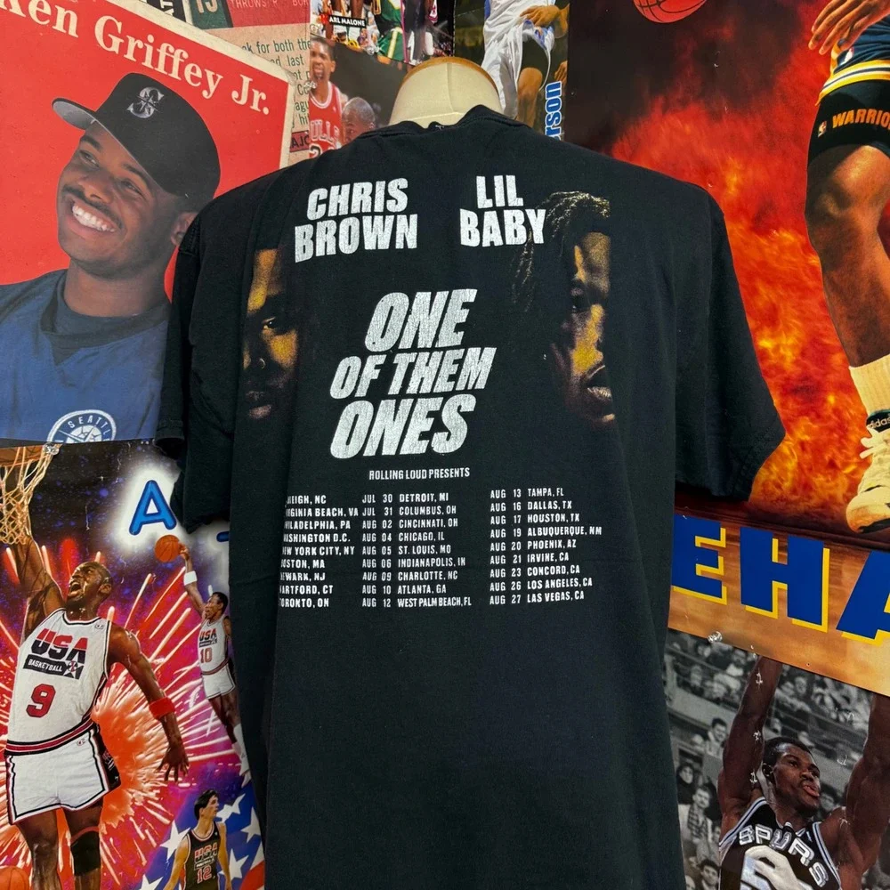 Lil Baby Chris‎ Brown One Of Them Ones Tour T Shirt Hip Hop R&B Music Sz XL